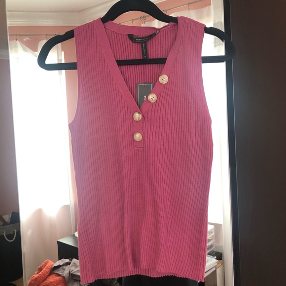 BCBGMaxazria Violet Quartz Mauve Ribbed Tank Top - Picture 4 of 7